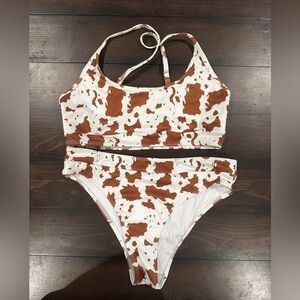 Cow Print Bikini Set